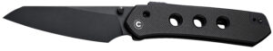 Civivi Knives C22036-1 Vision FG 3.54" Folding Tanto Plain Black Nitro-V Steel Blade, Black Textured G10 Handle