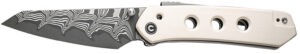 Civivi Knives C22036-DS1 Vision FG 3.54" Folding Reverse Tanto Plain Damascus Blade, Ivory G10 Handle