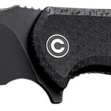 Civivi Knives C803G Praxis 3.75" Folding Plain Black Stonewashed 9Cr18MoV SS Blade, Black Textured Micarta Handle