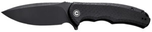 Civivi Knives C803G Praxis 3.75" Folding Plain Black Stonewashed 9Cr18MoV SS Blade, Black Textured Micarta Handle