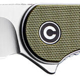 Civivi Knives C907E Elementum 2.96" Folding Plain Satin D2 Steel Blade, 4.03" Green Textured G10 Handle