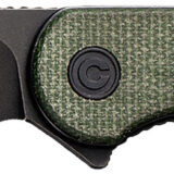 Civivi Knives C907T-E Elementum 2.96" Folding Tanto Plain Black Stonewashed D2 Steel Blade, 4.03" Green Textured Micarta Handle