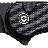 Civivi Knives C18062P-1 Elementum II EDC 2.96" Folding Drop Point Plain Black Stonewashed Nitro-V Steel Blade, Black Textured G10 Handle