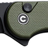 Civivi Knives C18062P-3 Elementum II EDC 2.96" Folding Drop Point Plain Black Stonewashed Nitro-V Steel Blade, OD Green Textured G10 Handle