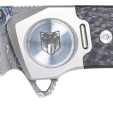CobraTec Knives CTEMPDAMDNS Emperor 3" Folding Drop Point Plain Damascus VG-10 SS Blade, 4.25" Carbon Fiber/SS Titanium Handle