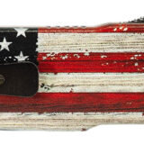 Templar Knife MZWUS121 Premium Weighted Small 3" OTF Dagger Plain Black Oxide Stonewashed Powder Coated D2 Steel Blade, 4.50" Painted Wood Grain US Flag Aluminum Zinc Alloy Handle