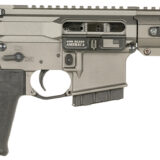 Patriot Ordnance Factory 2173 P15 Constable 5.56 NATO 30+1 10.50" M-LOK Handguard, Tungsten Cerakote Aluminum Receiver w/Picatinny Rail, Black Polymer MFT Blade Stabilizer, MFT Grip