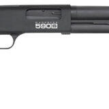 Mossberg 51609 590S 12 Gauge Pump 3" 10+1 18.50" Matte Blued Heavy Walled Barrel, Drilled & Tapped Black Receiver, Fixed Black Synthetic Stock