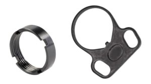 White Label Armory WLA-BUF-7008-01 End Plate Kit Ambidextrous Black Aluminum/Steel AR-15