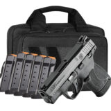 Smith & Wesson 14750 M&P Shield Plus Bundle Micro-Compact 9mm Luger 13+1, 3.10" Black Armornite Stainless Steel Barrel & Serrated Slide, Matte Black Polymer Frame,  Thumb Safety, 6 Mags & Bag