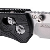 Hogue 24457 Mysto 3.40" Folding Clip Point Plain Black Stonewashed CPM MagnaCut Steel Blade, Maple Valley Richlite Black Handle