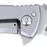 CRKT 7600 SLAG EDC 2.95" Folding Plain Bead Blasted D2 Steel Blade, Stainless Steel Handle