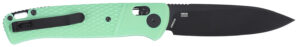CRKT K430BKP Counterpart  EDC 3.38" Folding Drop Point Plain Black Oxide 12C27 Sandvik SS Blade, Aqua Textured GRN Handle