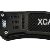 Xcaliber Knife Company 380 ACP Medium 3.25" OTF Part Serrated Black 440C SS Blade, 4.64" Steel Handle