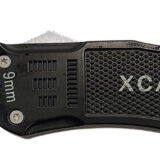 Xcaliber Knife Company 9mm Large 3.80" OTF Drop Point Black 440C SS Blade, 5.30" Steel Handle