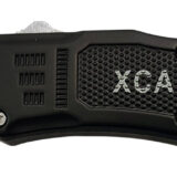 Xcaliber Knife Company 45 ACP Small 2.75" OTF Tanto Plain Black 440C SS Blade, 3.91" Steel Handle