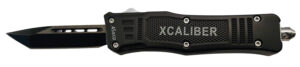 Xcaliber Knife Company  45 ACP  Small 2.75" OTF Tanto Plain Black 440C SS Blade, 3.91" Steel Handle