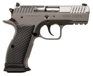 Sarsilmaz SAR7/24C 7/24 Compact 9mm Luger 17+1 Matte Stainless Steel Frame w/Beavertail & Picatinny Rail, Black Polymer Grip