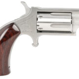North American Arms 22MSGBG Mini-Revolver  Sports South Exclusive 22 WMR 5 Shot 1.13" Stainless Steel Barrel, Frame & Cylinder, Wood Boot Grip, Exposed Hammer
