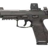HK 81001351 VP9A1 F w/Optic 9mm Luger 15+1 4.53" Black Barrel & Steel Serrated w/Optic Slide, Black Polymer Frame w/Picatinny Rail, Textured Grip, Vortex CCW