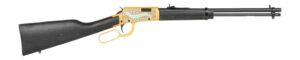 Rossi RL22181WD-GLD2RR Rio Bravo  22 LR 15+1 18" Black Oxide Polished Barrel, Gold Cerakote Aluminum Receiver, Fixed Wood Stock
