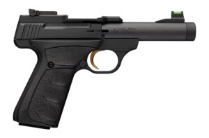 Browning 051608490 Buck Mark Micro Bull SR 22 LR 10+1 4.40" Matte Black Threaded Bull Barrel, Matte Black Alloy Frame, Black Overmolded UFX Grip, RMSc Footprint