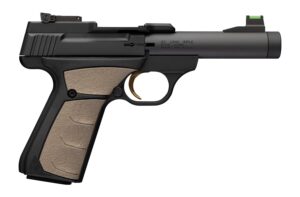 Browning 051609490 Buck Mark Micro Bull SR 22 LR 10+1 4.40" Matte Black Threaded Bull Barrel, Matte Black Alloy Frame, Black/FDE Overmolded UFX Grip, RMSc Footprint
