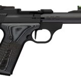 Browning 051611490 Buck Mark Black Label 250 SR 22 LR 10+1 4" Matte Black Bull Threaded Barrel, Optics Cut Receiver, Matte Black Aluminum Frame, Black G10 Grip w/ Inscribed Waving Flag, RMSc Footprin