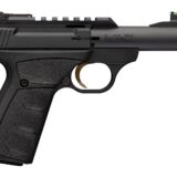 Browning 051610490 Buck Mark Micro SR 22 LR 10+1 4" Matte Black Threaded Bull Barrel, Serrated w/Picatinny Rail Slide, Matte Black Aluminum Frame, Black Overmolded UFX Grip