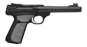 Browning 051617490 Buck Mark Camper 22 LR 10+1 5.90" Matte Black Threaded Bull Barrel, Matte Black Aluminum Frame, Gray UFX Grip