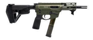 Freedom Ordance FX9P4E-ODG FX9P Elite 9mm Luger 4" Black Nitride Threaded Barrel, OD Green Anodized Aluminum Receiver w/Picatinny Rail, M-LOK Handguard, Black Polymer SB Tactical SBA5 Brace, Black Pol