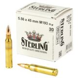 Sterling 8698779967222 M193  5.56x45mm NATO 55 gr Full Metal Jacket 30 Per Box/ 50 Cs