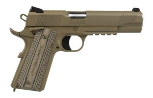 Tisas Arms 10100505 1911 Duty 45 ACP 8+1 5" Flat Dark Earth Cerakote Stainless Steel Serrated Slide & Frame w/Picatinny Rail, G10 Grip