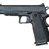 Tisas Arms 12500017 1911 Duty DS 9mm Luger 17+1 5" Black Cerakote Carbon Steel Serrated Slide, Black Cerakote Carbon Steel Frame w/Accessory Rail & Beavertail, Polymer Grip