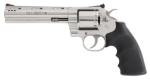 Colt Mfg GRIZZLYSP6RTS Grizzly 357 Mag 6 Shot 6" Stainless Ported Vent Rib Barrel, Stainless Unfluted Cylinder, Stainless Stainless Steel Frame, Black Hogue Overmolded Grip, Exposed Hammer