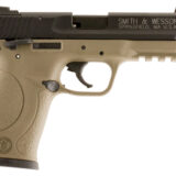 Smith & Wesson 10242 M&P  Compact Frame 22 LR 10+1 3.60" Black Steel Threaded Barrel & Serrated Slide, Flat Dark Earth Cerakote Polymer Frame w/Picatinny Rail, Ambidextrous
