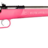 Crickett KSA2221 Youth 22 LR 1rd 16.12" Stainless Single Shot Barrel, Blued Stainless Steel Receiver, Pink Fixed Synthetic Stock, Right Hand