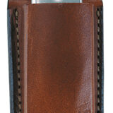 Bianchi 10734 Open Top Mag Pouch  Single Tan Leather Belt Clip Compatible w/ 9mm/10mm/40/45 Belts 1.75" Wide
