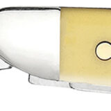 Case 00030 Peanut 2.10"/1.53" Folding Clip/Pen Plain Tumble Polish Chrome Vanadium Blade/Smooth Yellow Synthetic Handle