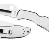 Spyderco C10S Endura 4 3.85" Folding Clip Point Part Serrated VG-10 SS Blade Satin Stainless Steel Handle Includes Pocket Clip