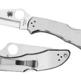 Spyderco C11P Delica 4 2.95" Folding Drop Point Plain VG-10 SS Blade/ Stainless Steel Handle Includes Pocket Clip