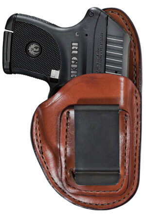 Bianchi 19232 100 Professional IWB Size 10A Tan Leather Belt Clip Compatible w/Glock 26/27/S&W M&P Compact, Belt 1.75" Wide Right Hand