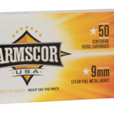 Armscor FAC94 USA 9mmLuger 124gr Full Metal Jacket 50 Per Box/20 Case