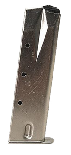 Mec-Gar MGRP8515N Ruger 15rd 9mm Luger, Fits Ruger P95/P85/P89/P93/P94, Nickel Carbon Steel