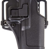 Blackhawk 410504BKL Serpa CQC OWB Size 04 Matte Black Polymer Belt Loop/Paddle Compatible With Beretta 92/96/M9 Left Hand