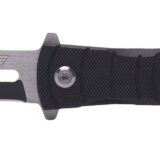 Uzi Accessories UZKFDR014 Mossad III 3.50" Folding Spear Point Plain Black/Silver Stainless Steel Blade Black G10 Handle Features Glass Breaker Includes Metal Clip