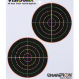 Champion Targets 45826 VisiColor 5" Double Bullseye Paper Self-Adhesive 8.50" x 11" Multi-Color 10 Pack