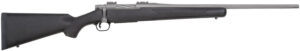 Mossberg 28005 Patriot 243 Win 5+1 22" Stainless Cerakote Fluted Barrel, Stainless Cerakote Receiver Drilled & Tapped, Black Fixed Synthetic Stock, Right Hand