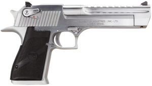 Magnum Research DE44BC Desert Eagle Mark XIX 44 Rem Mag Caliber with 6" Picatinny Barrel, 8+1 Capacity, Overall Brushed Chrome Finish Carbon Steel, Beavertail Frame, Serrated Slide & Black Rubber Grip