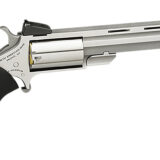 North American Arms MMTL Mini-Master *CA Compliant 22 LR 5 Shot 4" Stainless Steel Vent Rib Barrel, Stainless Steel Frame, Stainless Cylinder, Black Finger Grooved Rubber Grip, Exposed Hammer